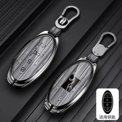 Housse de luxe en alliage de zinc pour BYD Yangwang U8 / U9 / U7 – Coque de protection premium avec porte-clés, accessoires d'intérieur de voiture