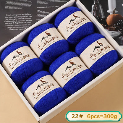 Fil de laine fine pure cachemire 300g, matériel de bricolage tissé à la main, aiguilles à tricoter, pulls chauds, pulls, foulards, boules de fil