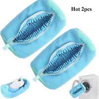 2/1 pièces sac de lavage de chaussures Machine à laver sacs à linge avec fermeture à glissière chaussures sacs de nettoyage chaussures blanchisserie Fibers moelleuses Sneaker