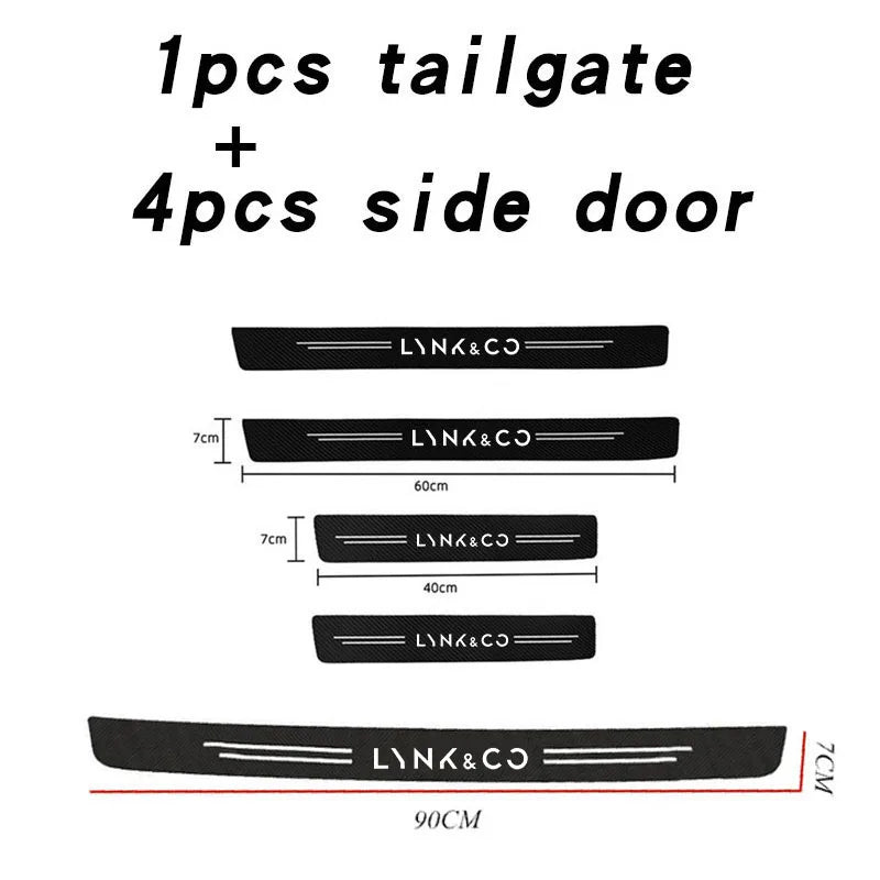 Autocollants de voiture en fibre de carbone Protecteur de seuil de porte Bande de protection de pare-chocs pour Lynk & Co 01 05 09 02 Lynk Co 03 EM-F 06 Accessoires Phev