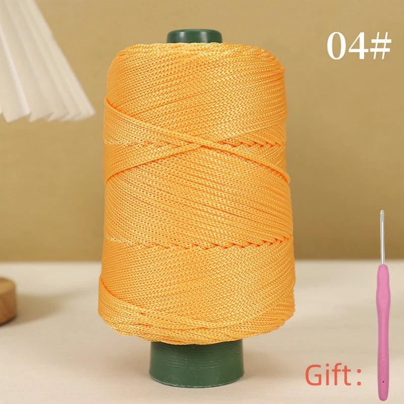 Corde légère au crochet, 250g, 3mm, fil creux cool au crochet, chapeau de soleil d'été, tricot à la main, fils épais, sac, coussin de chapeau