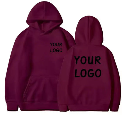 Sweat à capuche décontracté avec LOGO de votre marque pour hommes et femmes, pull de couleur unie, personnalité de rue, cadeaux personnalisés, DIY