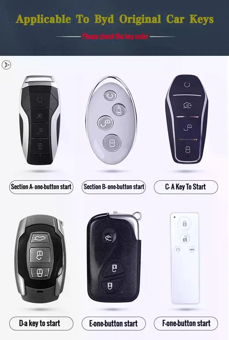 Étui pour clé pour BYD Song Plus Atto 3 Han EV Tang DM Qin joint dauphin cuir métal porte-clés à distance porte-clés accessoires de voiture