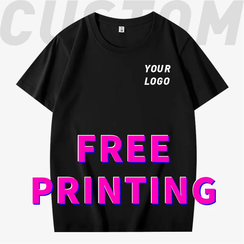 T-shirt personnalisé gratuit impression Logo Image vêtements de travail bricolage haut à manches courtes 100% coton entreprise broderie équipe Culture chemise