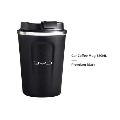 Tasse à café de voiture de 380ML, tasse thermique de voyage en acier inoxydable pour BYD Qing E3 Atto 3 E6 Tang F3 D1 chanson Yuan E2 E1 I3 G3 M6 F3R E9 S8