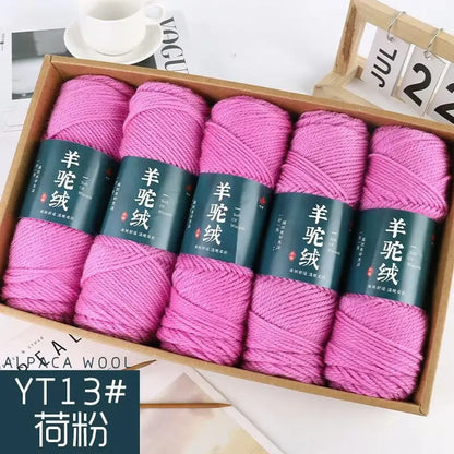 Fil de laine d'alpaga et cachemire, 500 g/ensemble, pour vêtements au Crochet, chapeaux, gants, moyennement épais, 3 plis, fil de laine tricoté à la main de haute qualité, gonflé