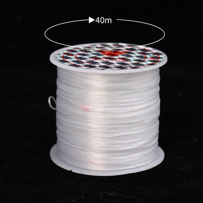 Fil de perles élastique rouge et blanc, pour bijoux, Bracelet, collier, bricolage, cordon de cristal, fils perlés, accessoires de couture, vente en gros