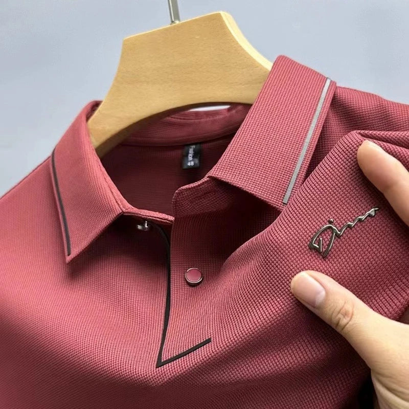 T-shirt à manches courtes pour hommes marque de luxe légère polo populaire haut confortable et soyeux respirant et décontracté 2025 été