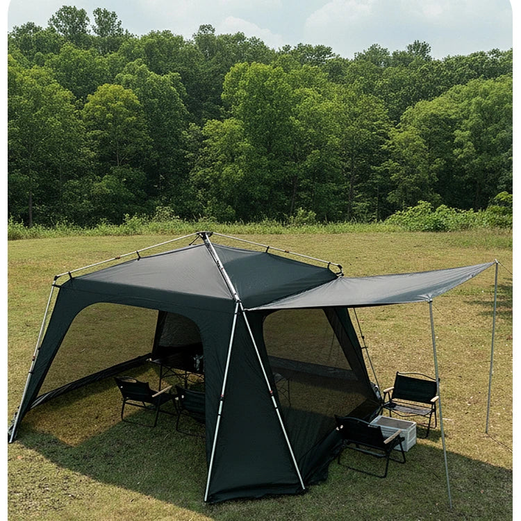 Tente de camping instantanée octogonale Sonuto, grande tente familiale avec structure en aluminium, résistante au vent et à l'eau, abri solaire pour la plage