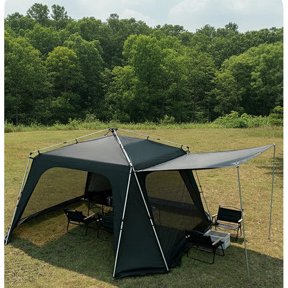 Tente de camping instantanée octogonale Sonuto, grande tente familiale avec structure en aluminium, résistante au vent et à l'eau, abri solaire pour la plage