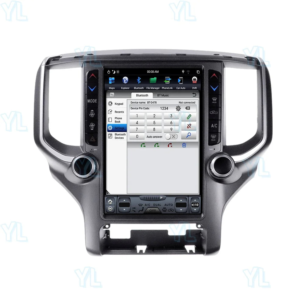 YANFU pour Dodge Ram 2019- 2023 autoradio GPS Carplay voiture multimédia vidéo Android 13.0 Navi unité principale 4G WIFI groupe numérique