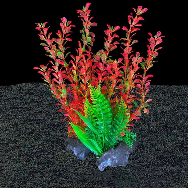 Plantes artificielles décoratives pour aquarium, herbe aquatique en plastique pour décorations d'aquarium, accessoires pour aquarium, plantas acuario
