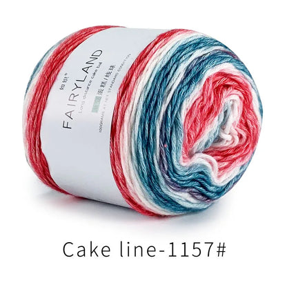 Fil à gâteau dégradé pour tricoter à la main, fil coloré au Crochet, Section moyenne et épaisse, fil arc-en-ciel en laine de coton teint, 100 g/pièce