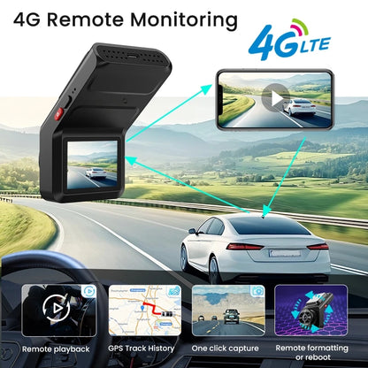 Caméra de tableau de bord SIM 4G LTE, application de Streaming en direct, moniteur à distance, double objectif 4K + 1080P, caméra arrière WIFI, enregistreur de voiture, suivi GPS, nouveauté 2026