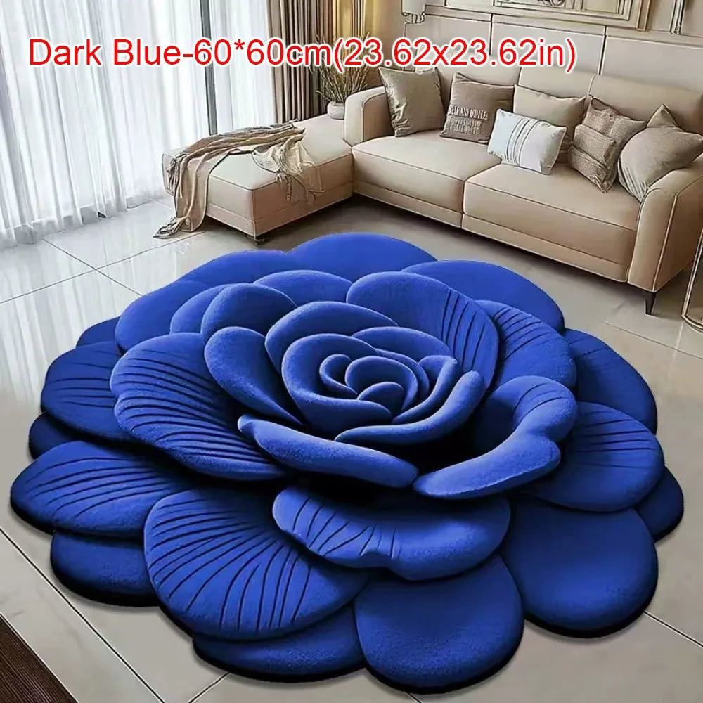 Tapis à fleurs de forme spéciale, doux et absorbant, tapis de sol en pivoine, antidérapant, 40x4 0cm/60x60cm, couverture pour salon, Table à thé, chevet