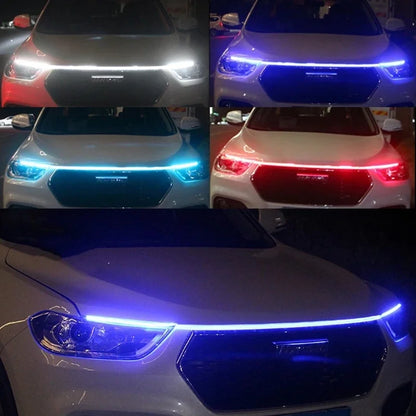 Feux diurnes à LED pour capot de voiture, démarrage par balayage, lumières décoratives, guide de capot moteur automatique DRL, lampe d'ambiance décorative, 12V, 150cm