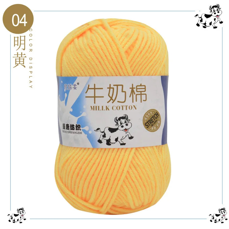 Fil à tricoter en coton au lait, 5 brins, 50g, pour bricolage de sacs de poupée, fil, écharpe, chaussettes