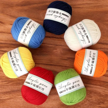 Fil tricoté en acrylique mélangé à 4 brins, avec crochet pour pull, chaussures, pantoufles, écharpe, démarreur tissé à la main pour débutants