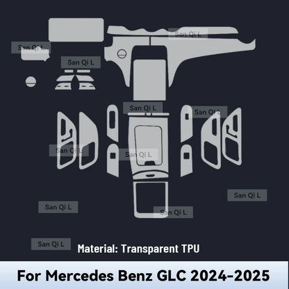 Film de protection transparent pour Console centrale intérieure Mercedes Benz GLC 2024 2025, teinte anti-rayures en TPU pour voiture, accessoires de rénovation