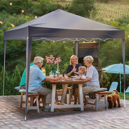 Tente pliante 10x10, portable pour extérieur, camping, patio, fêtes, gazebo EZ Up avec sac de transport (gris)