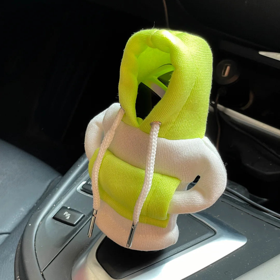 Sweat à capuche à la mode pour voiture, couvercle de pommeau de levier de vitesse, poignée manuelle, décoration de levier de vitesse, accessoires d'intérieur automobile, nouvelle collection 2024