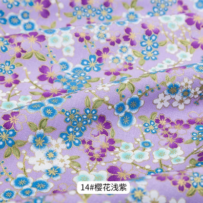 Tissu bronzé Kimono japonais 50x145cm, tissu en coton imprimé fleurs de cerisier Sushi, matériaux de bricolage, accessoires de Patchwork pour la couture