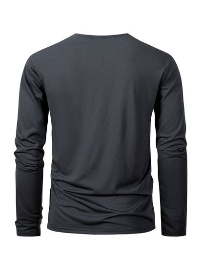 T-shirts à manches longues pour hommes, décontractés, col rond, évacuant l'humidité, hauts de sport pour hommes, confortables et polyvalents