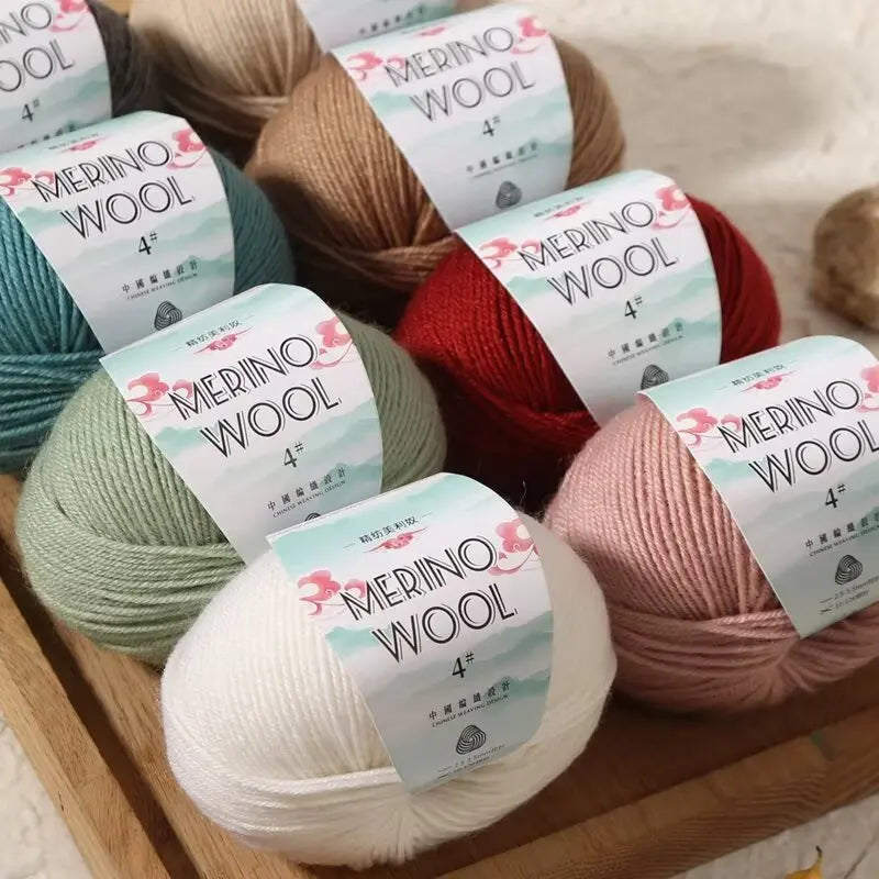 Rouleau de fil de laine mérinos pour bébé, 50 g/rouleau, 130 M/rouleau, bricolage tricoté à la main, écharpe au Crochet, vêtements, chapeaux
