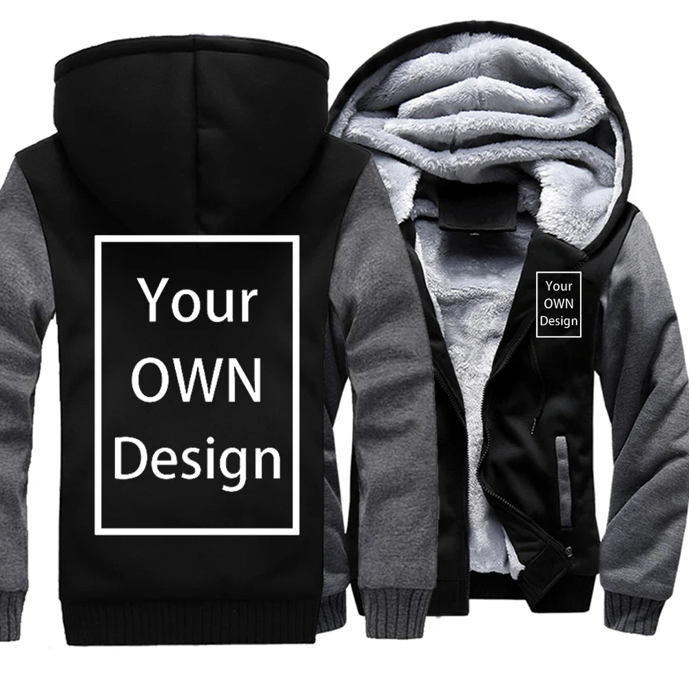 Votre propre Design marque Logo/image personnalisé hommes femmes bricolage hiver épais sweat à capuche décontracté vêtements à capuche 24 couleurs manteau ample