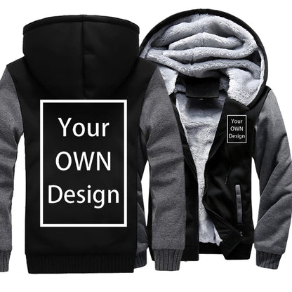 Votre propre Design marque Logo/image personnalisé hommes femmes bricolage hiver épais sweat à capuche décontracté vêtements à capuche 24 couleurs manteau ample