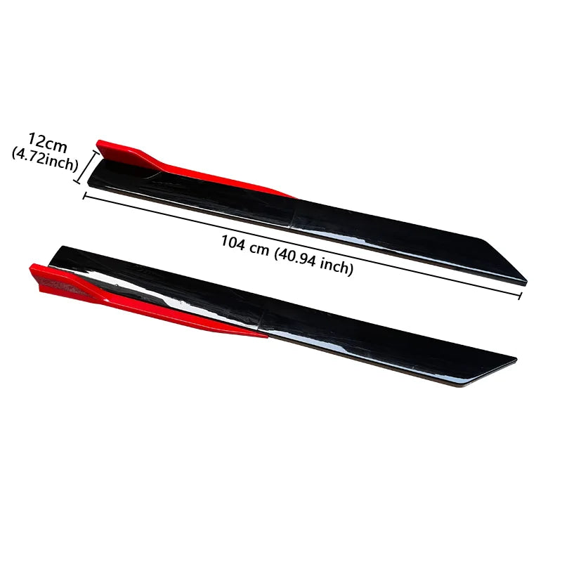Extensions universelles de jupe latérale de voiture, 41 pouces, rouge et noir, pour Benz BMW Audi Ford VW Nissan Honda Toyota Peugeot Renault Hyundai, 4 pièces