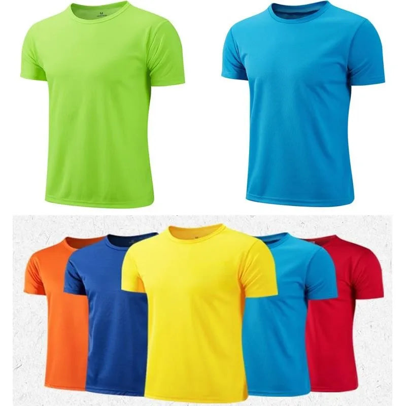 T-shirt de sport à manches courtes à séchage rapide pour hommes et femmes, maillot de gym, chemise de fitness, t-shirt de course, vêtements de sport respirants pour adolescents