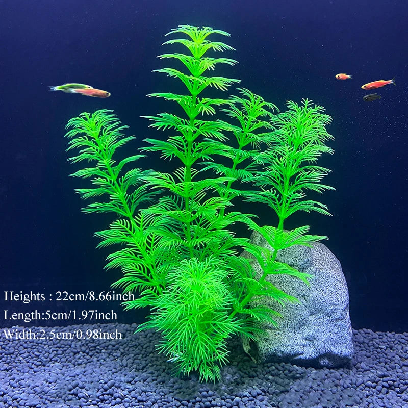 Plantes artificielles décoratives pour aquarium, herbe aquatique en plastique pour décorations d'aquarium, accessoires pour aquarium, plantas acuario