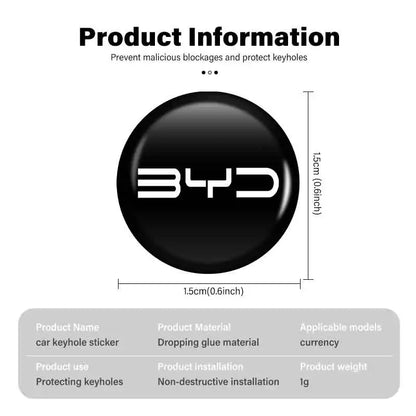 Autocollants de serrure de voiture BYD, trou de serrure, Protection Anti-blocage, accessoires de style Tang MAX DMI Qin EV600 Han EV Yuan Song PLUS Pro