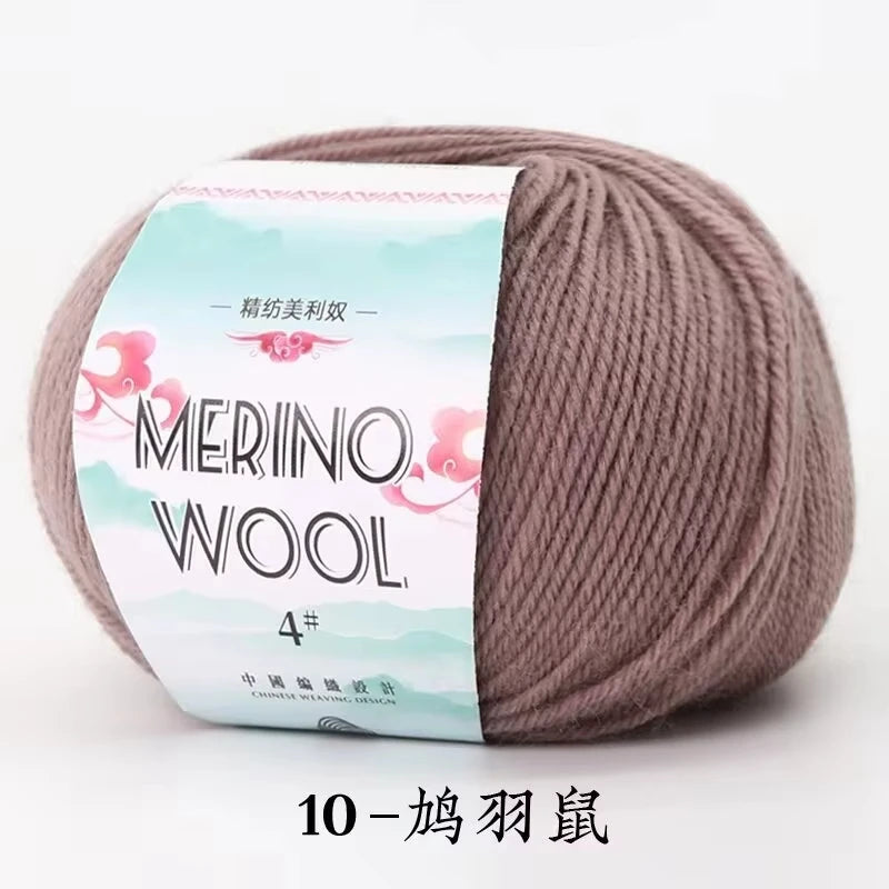 Rouleau de fil de laine mérinos pour bébé, 50 g/rouleau, 130 M/rouleau, bricolage tricoté à la main, écharpe au Crochet, vêtements, chapeaux