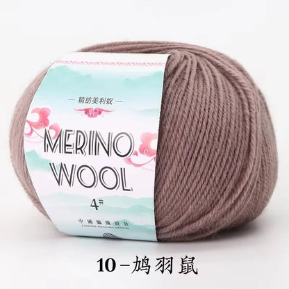 Rouleau de fil de laine mérinos pour bébé, 50 g/rouleau, 130 M/rouleau, bricolage tricoté à la main, écharpe au Crochet, vêtements, chapeaux