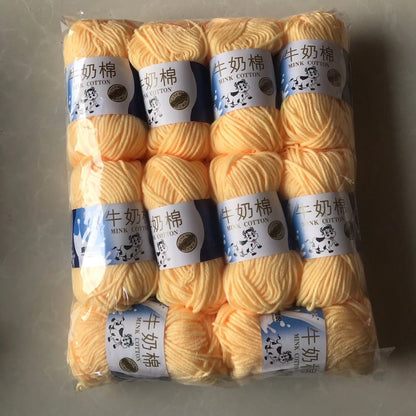 Fil de laine et de coton au lait, 500g, fil au Crochet pour écharpe tricotée à la main, pull, sacs de poupées, bricolage, fournitures de tricot au Crochet, 10 pièces/lot