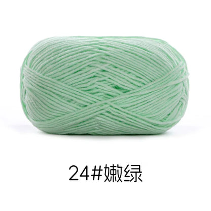 Pelote de Fil de Coton de Lait Peigné à 4 Brins, Laine Douce pour Crocheter et Tisser à la Main, 50g Chacun. 120M)
