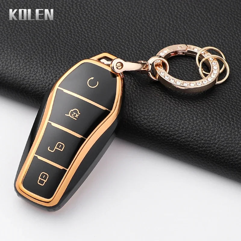 Pour BYD Song Plus Atto 3 Han EV Tang DM Qin joint dauphin mode TPU voiture clé housse protégée porte-clés Fob accessoires