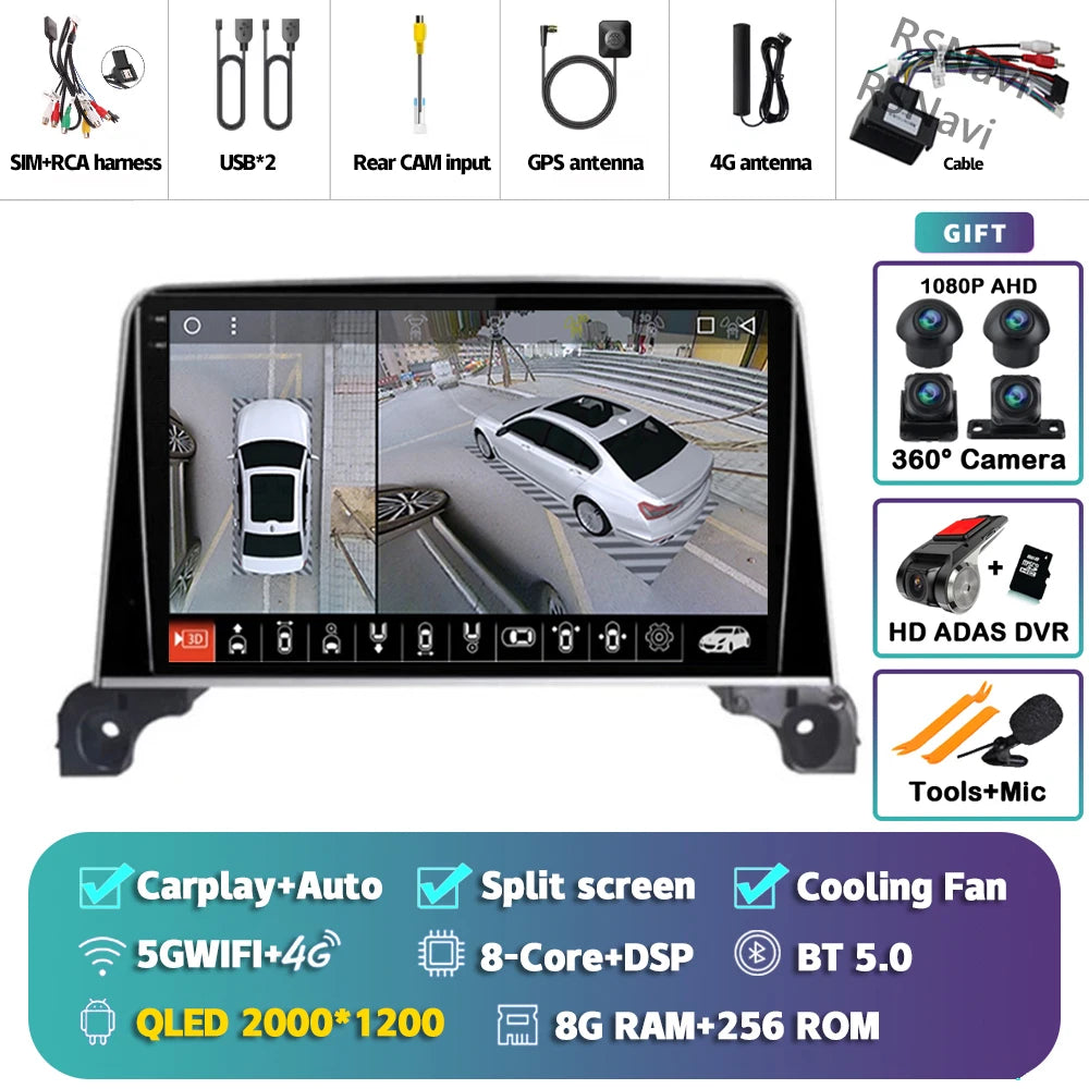 Android 15 Carplay Auto 2K écran autoradio multimédia lecteur vidéo pour Peugeot 5008 4008 3008 2017 - 2020 2din Autoradio stéréo