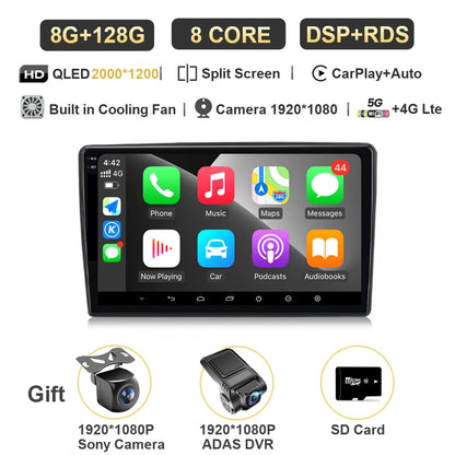 Autoradio Android 15 Carplay pour citroën C5 2 2008 2009 - 2017, lecteur multimédia GPS de Navigation, WiFi + 4G stéréo, vidéo DSP automatique BT