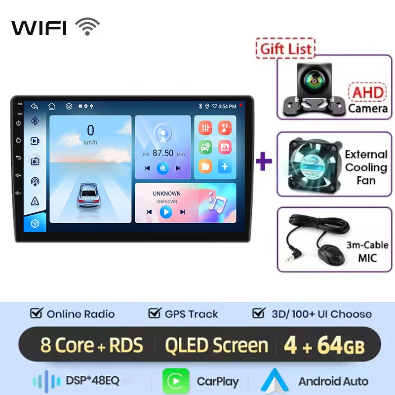 Autoradio multimédia vidéo avec navigation GPS Android16 CarPlay sans fil pour Ford New Transit 2009-2019 Focus 2005-2010