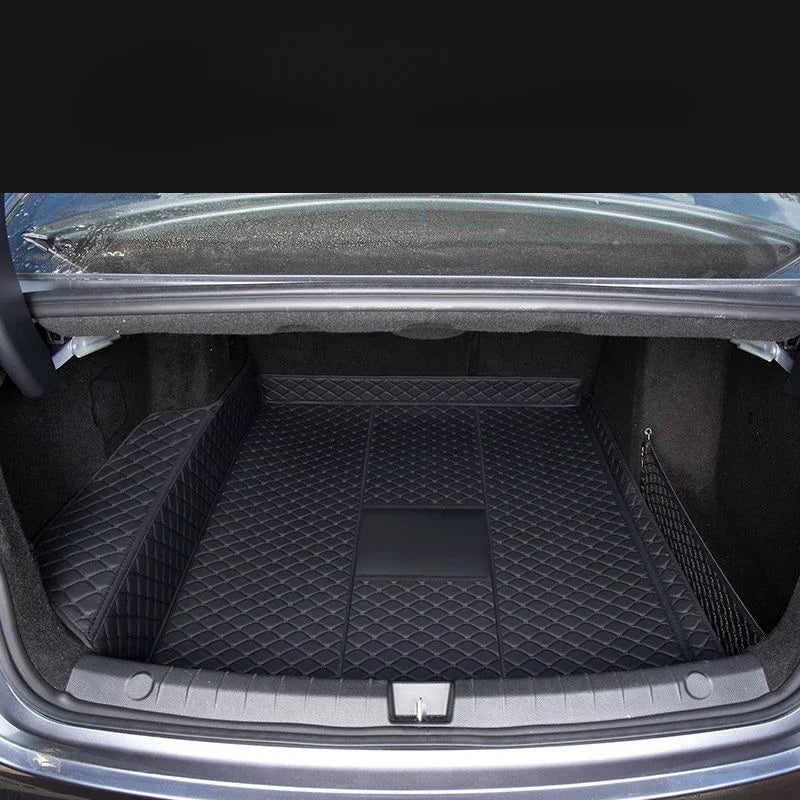بوليمرات صندوق السيارة المخصصة، بطانة صندوق السيارة الجلدية لسيارة BYD King 2024 Destroyer 05 DMI، واقي مقاوم للماء والأوساخ، إكسسوارات داخلية