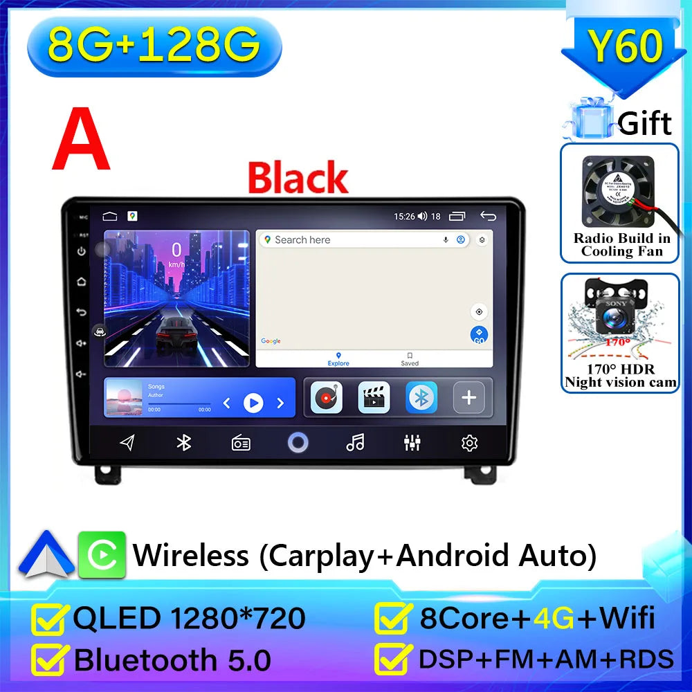Autoradio Carplay pour Peugeot 407 2004-2011 Android 15 Navigation GPS Android Auto stéréo Android 15 vidéo 2K BT 4G No 2din DVD