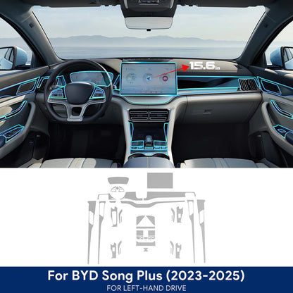 Film de protection TPU pour écran de navigation de console centrale de voiture BYD Seal U Sealion 6 Song Plus DM-i EV 2021-2025, conduite à droite