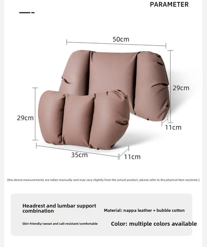 Coussin de tête de siège auto universel de haute qualité, oreiller de nuque en cuir perforé respirant, support lombaire pour voiture