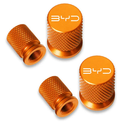 Couvercle de bouchon de Valve de pneu de roue de voiture en aluminium, accessoires de voiture, 4 pièces, pour BYD Atto 3 Act 3 Tang F3 E6 Dmi Yuan Song plus EV2022 2023