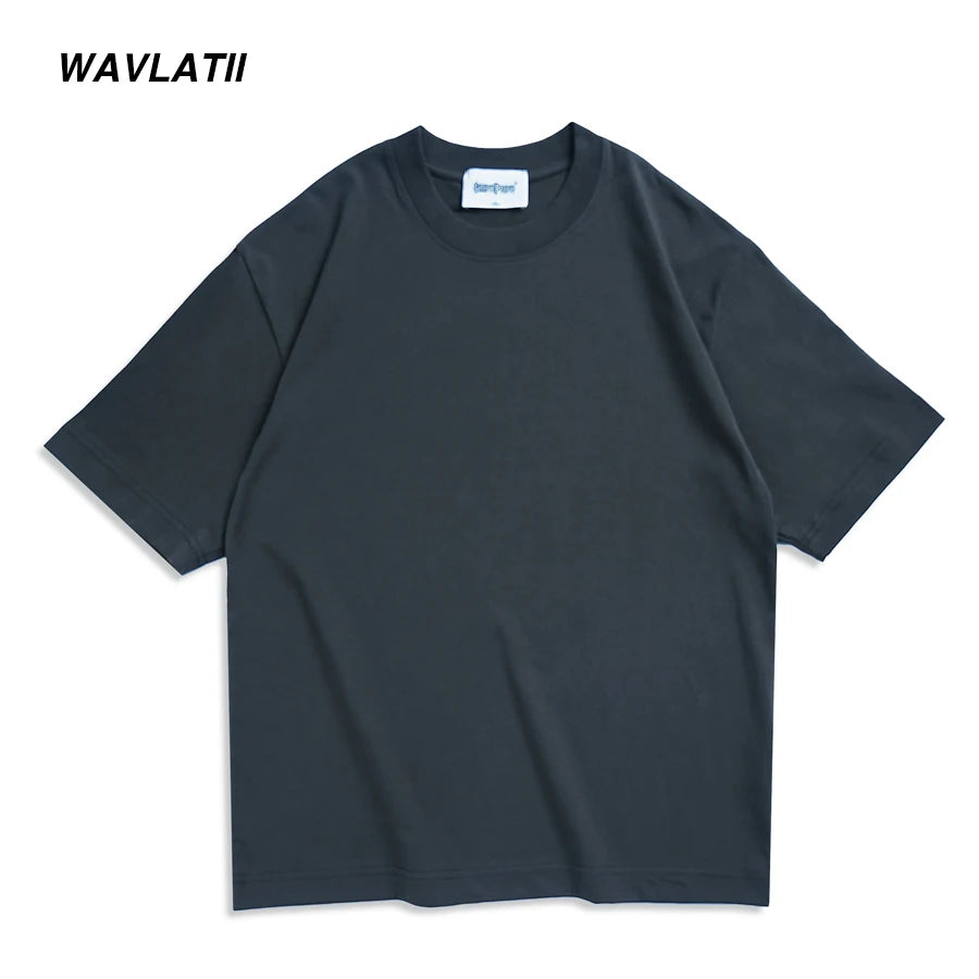 WAVLATII-تي شيرت رجالي ونسائي يسمح بالتهوية، ملابس الشارع كاجوال، أبيض، أسود، أساسي، صيفي، Y-for Young، جديد، 260، 101WMT2401