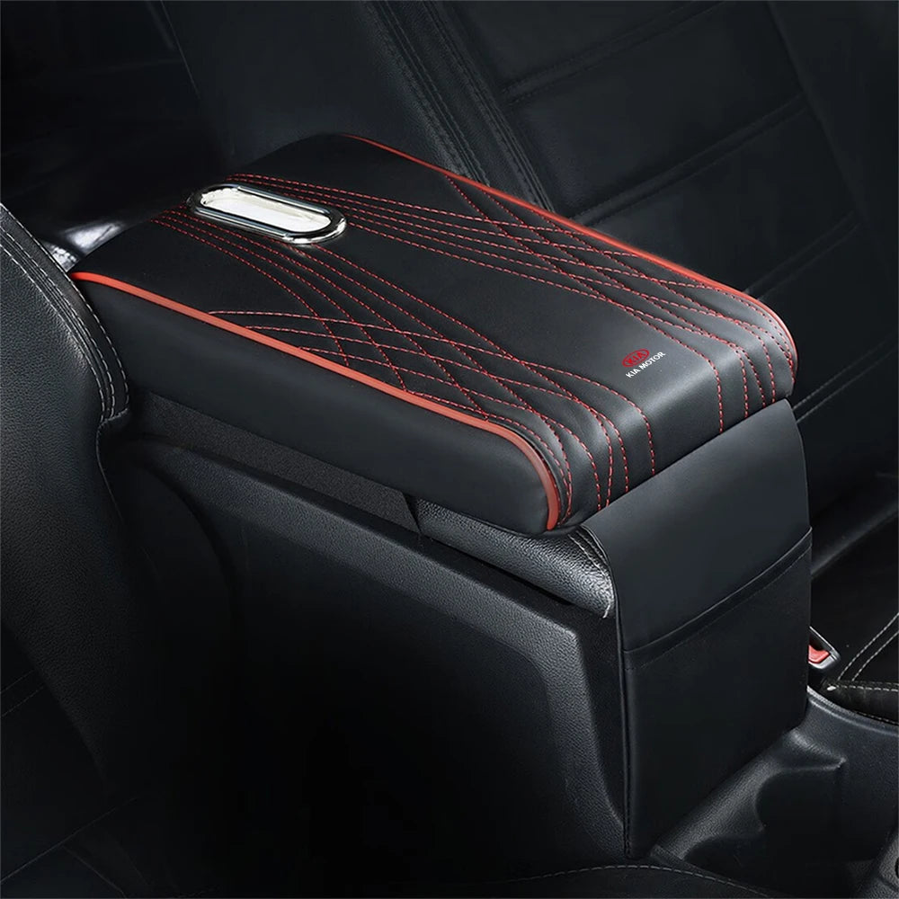 Housse de coussin de Protection pour accoudoir de voiture, 1 pièce, en cuir, pour Kia K1 K2 K3 K4 K5 K6 K7 K9 Stonic Stinger Venga Carens