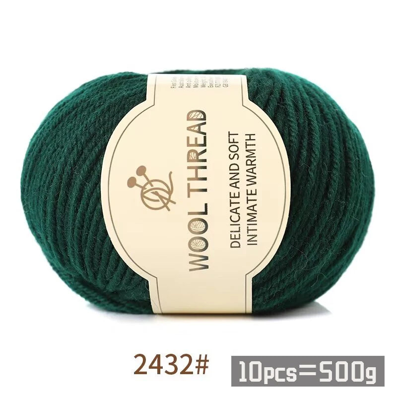 500g 290 Fil de laine d'alpaga peigné moyennement grossier, kit de matériel de tricot fait à la main chaud et à la mode pour l'automne et l'hiver, plusieurs couleurs de boules de fil pour fabriquer des pulls, des foulards